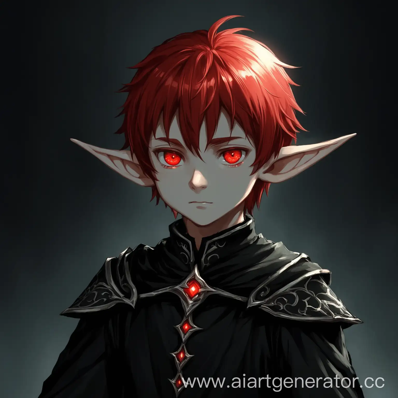 Mysterious-RedHaired-Elf-Boy-in-Dark-Attire