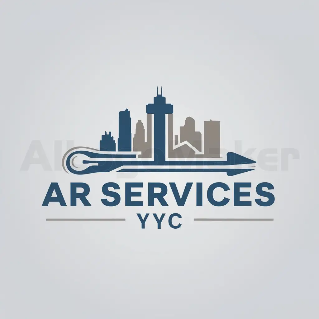 a logo design,with the text "AR Services YYC", main symbol:Calgary Skyline with carpentry tools,Moderate,be used in Construction industry,clear background