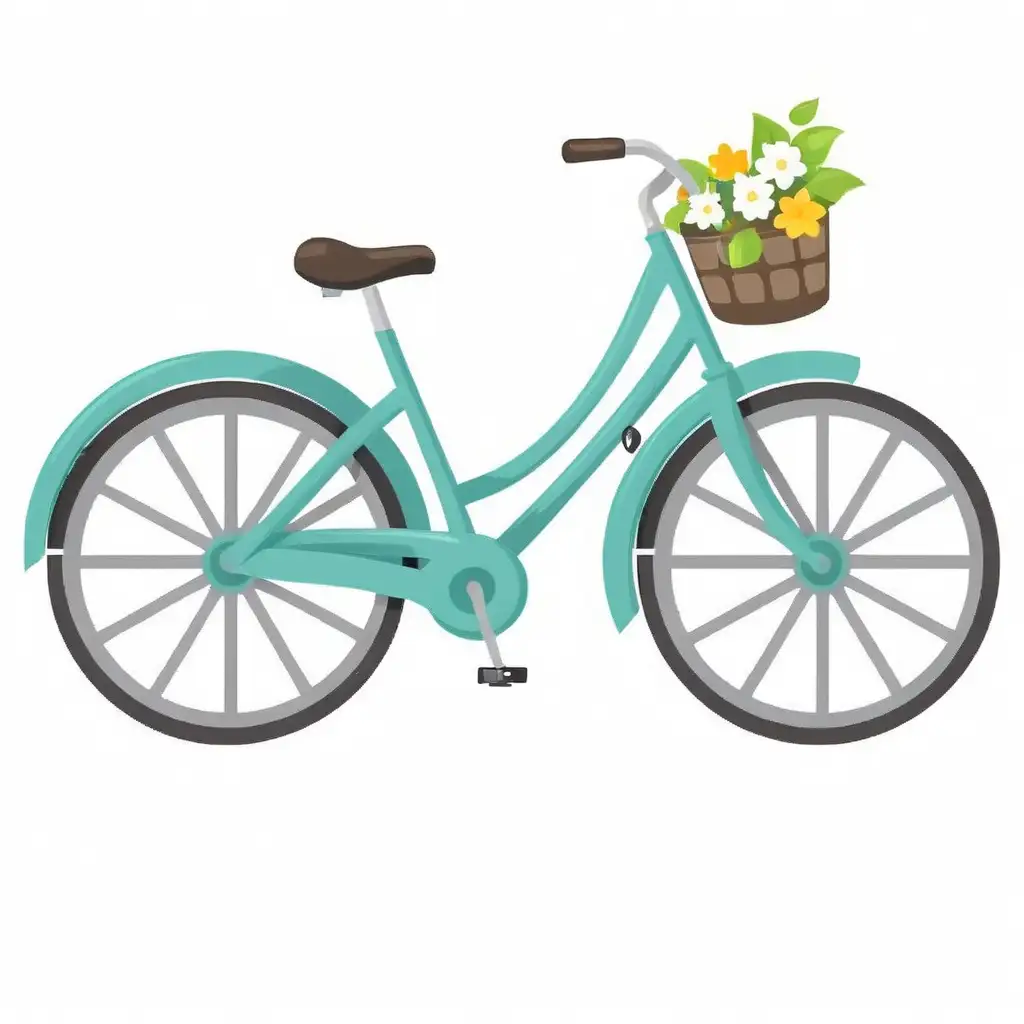 Colorful Bicycle Clipart on White Background