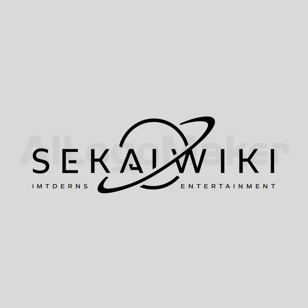 a logo design,with the text "Sekaiwiki", main symbol:planeta con anillo,Minimalistic,be used in Entertainment industry,clear background