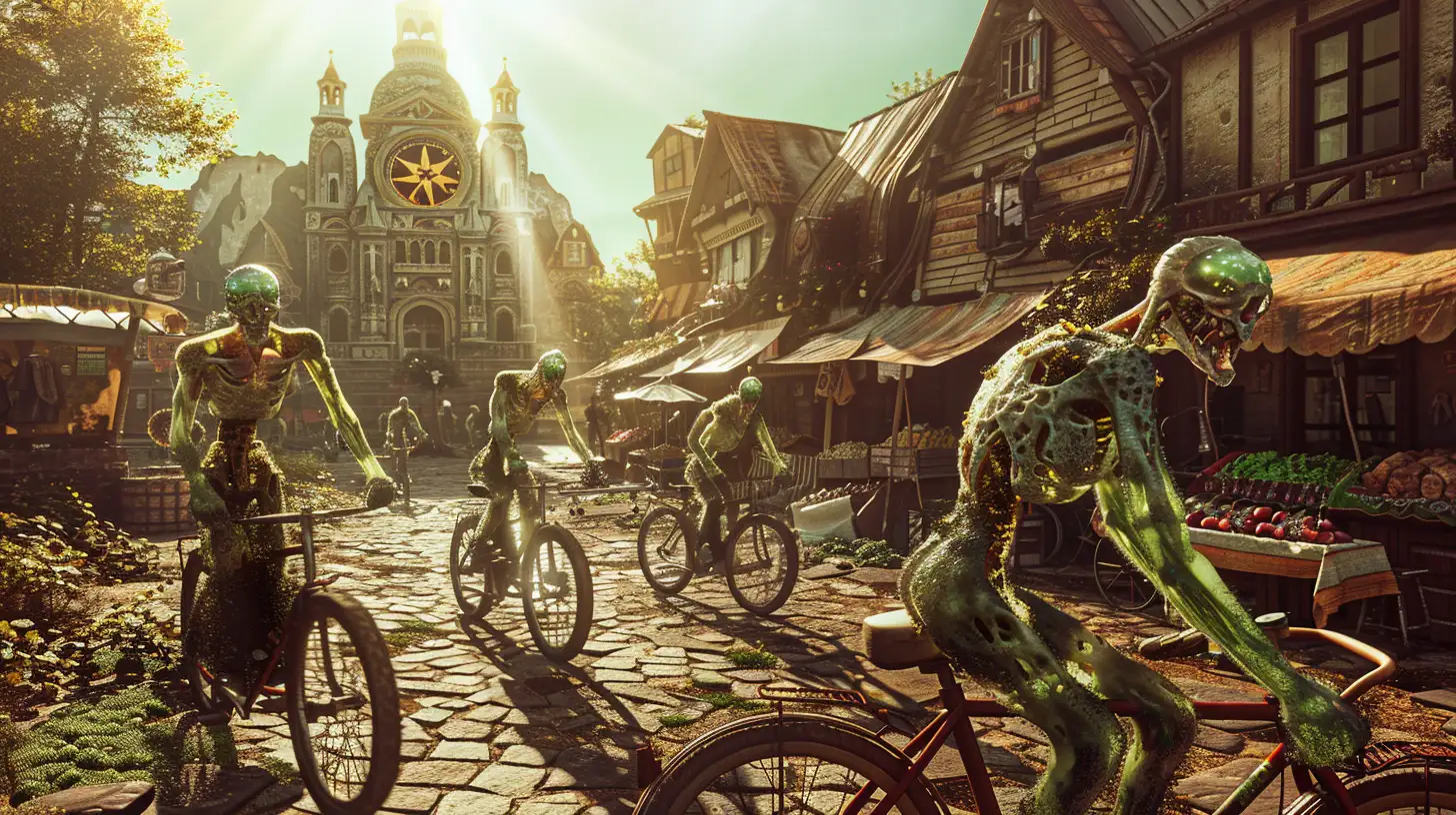 Translucent-Sunlit-Town-Unique-Bicycles-and-SunWorshiping-Cathedral