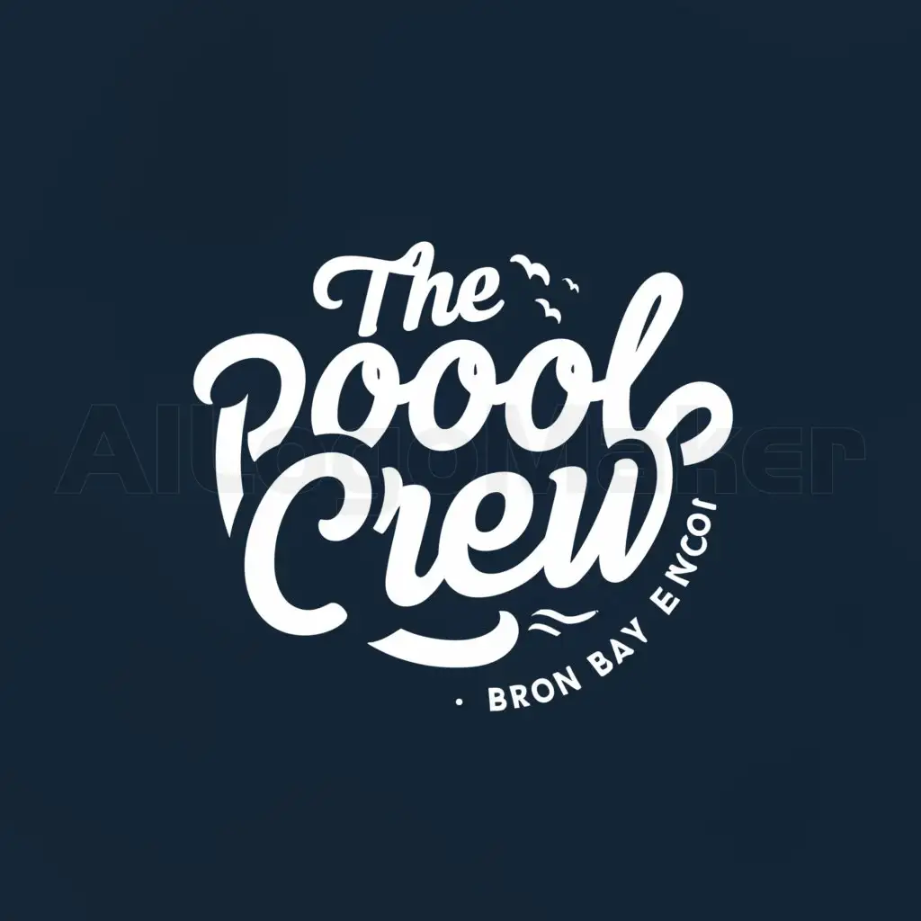 a logo design,with the text "ThePoolCrew", main symbol:Create a professional modern striking logo for a pool services and supply business. The business is located in Byron Bay on the East Coast of Australia and is called The Pool Crew. Use predominantly blues, white and perhaps a red/orange. Integrate an icon into the name and be creative. The pool servicing business wants to stand out and not look like a small one man business or contractor. The logo needs to work on white or dark backgrounds, on a website, letterhead, vans and clothing. Make the logo unique.,Moderate,clear background