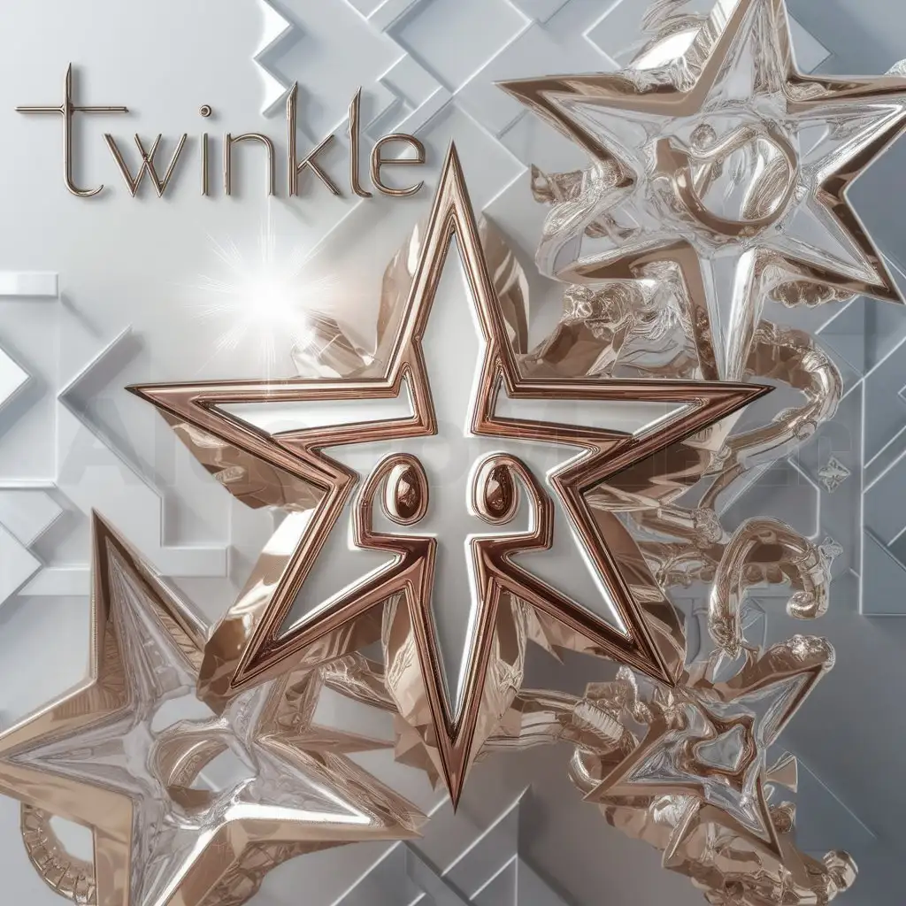 a logo design,with the text "TWINKLE", main symbol:A beautiful 3D anime,complex,clear background