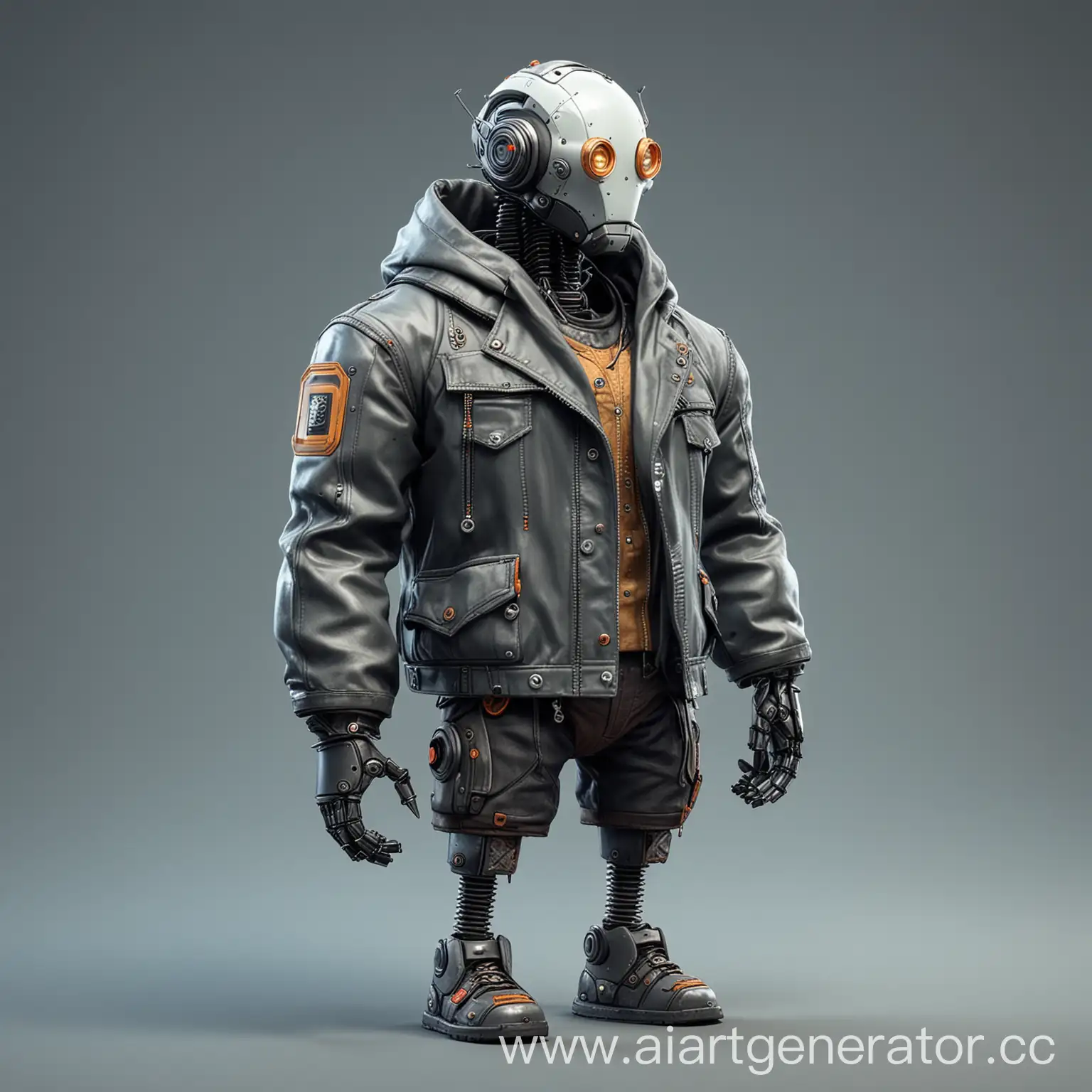 Stylization, robot in a jacket, thick, jacket, fasteners, details, stylized character, concept.
