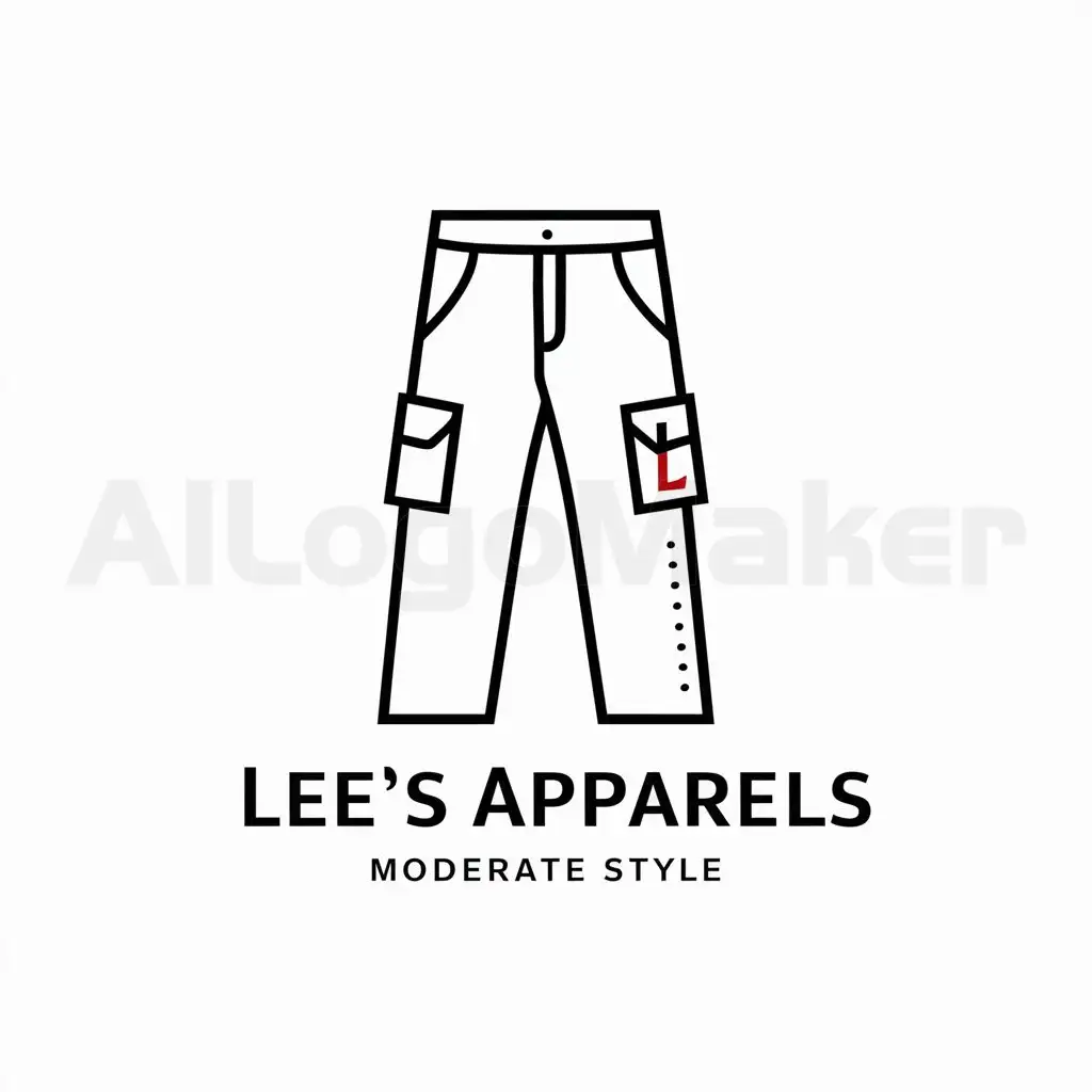 a logo design,with the text "Lee's Apparels", main symbol:Cargo pants,Moderate,be used in Retail industry,clear background