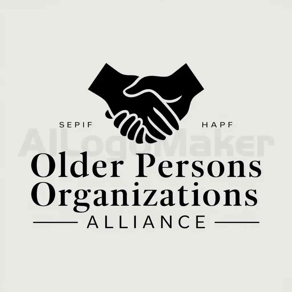 a logo design,with the text "Older Persons Organizations Alliance", main symbol:holding hands,Moderate,be used in charity industry,clear background