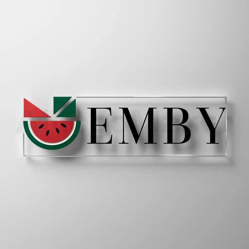 LOGO-Design-For-Emby-Minimalistic-Watermelon-Symbol-on-Clear-Background