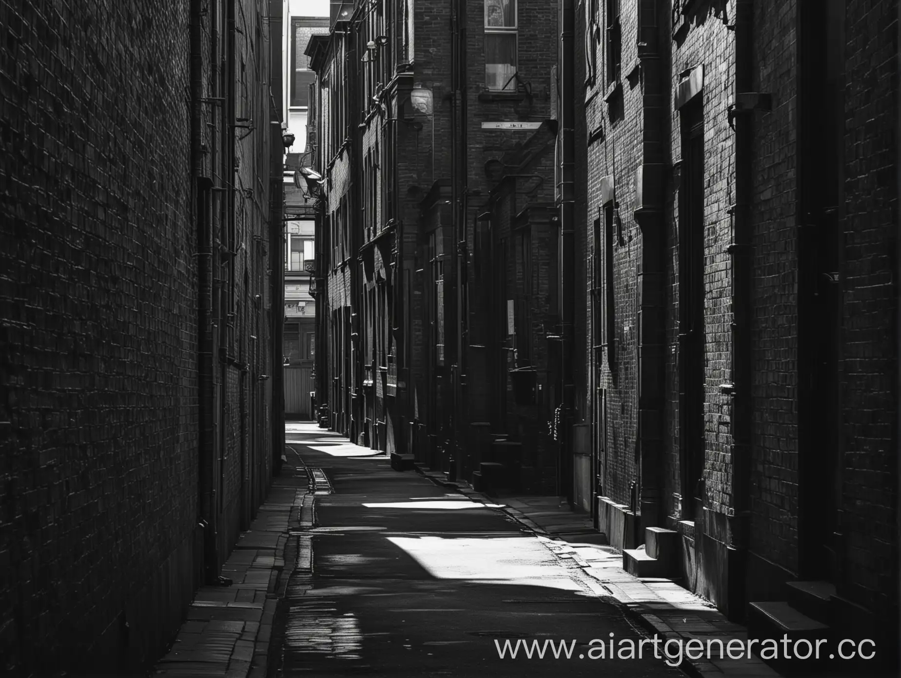 темный переулок, контраст света и тени, перспектива улицы, светлая улица, викторианская архитектура