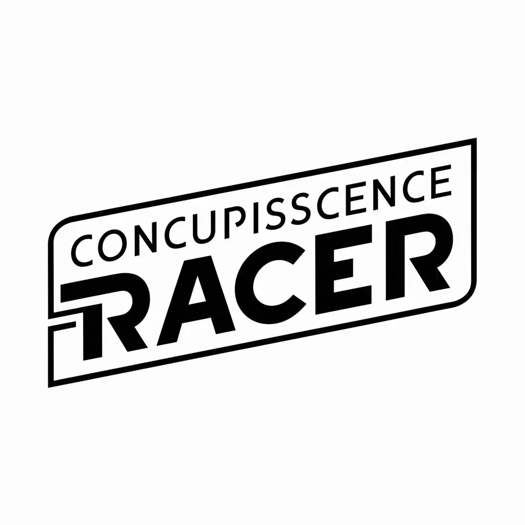 Create a rectangular sticker logo with written: Concuption Racer