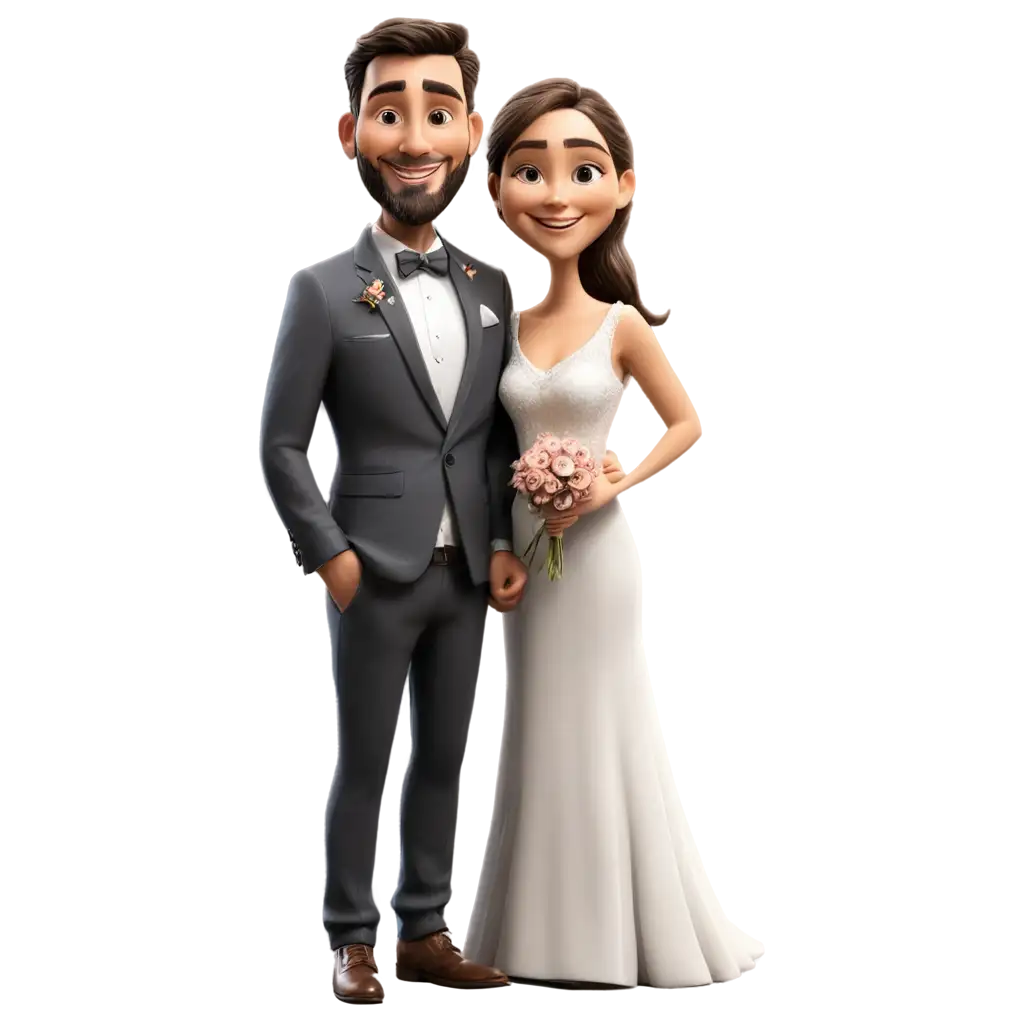 Custom-Wedding-Couple-Caricature-HighQuality-PNG-Image-for-Memorable-Moments