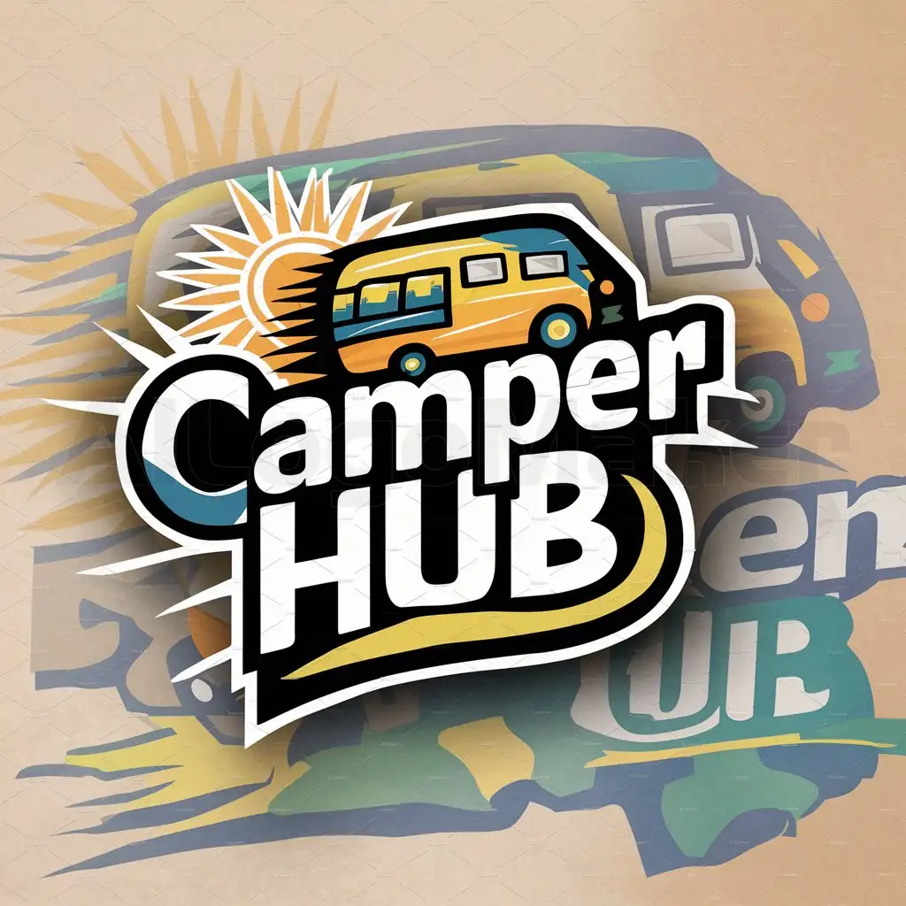LOGO-Design-for-Camper-Hub-Bright-Fun-and-Professional-Logo-for-Australian-Campervan-Hire