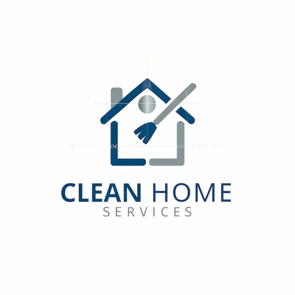 a logo design,with the text 'Clean home Services', main symbol:'Clean Home',Moderate, be used in Others industry, clear background, blue tick, blue clean text