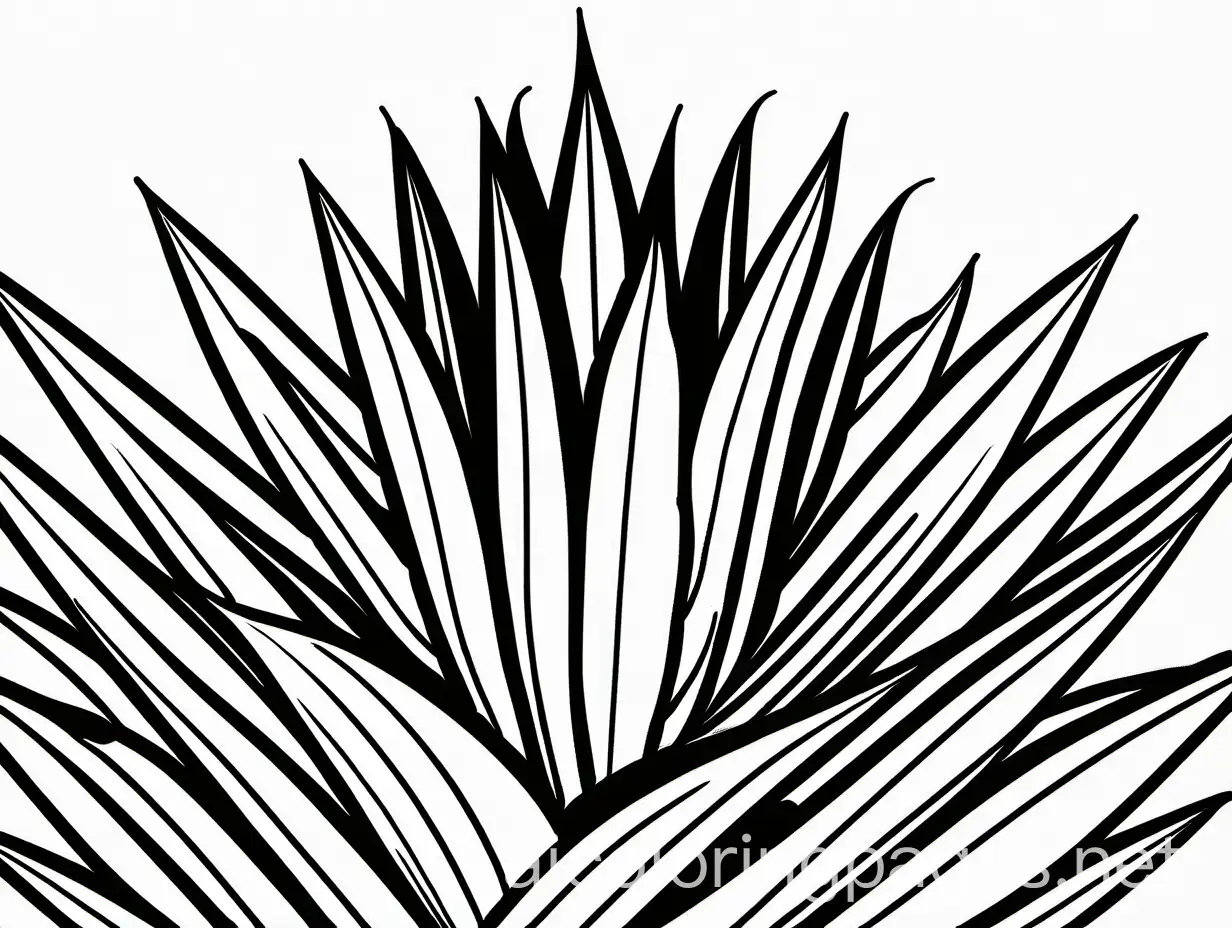 aloe vera, Coloring Page, black and white, line art, white background, Simplicity, Ample White Space. The background of the coloring page is plain white to make it easy for young children to color within the lines. The outlines of all the subjects are easy to distinguish, making it simple for kids to color without too much difficulty