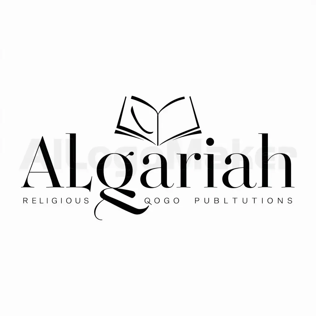 a logo design,with the text "AlQariah", main symbol:Quran,Minimalistic,be used in Religious industry,clear background