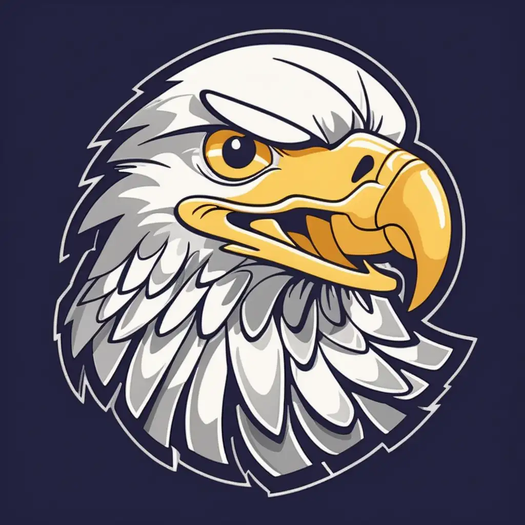 cartoon eagle, as a football, for a t-shirt graphic