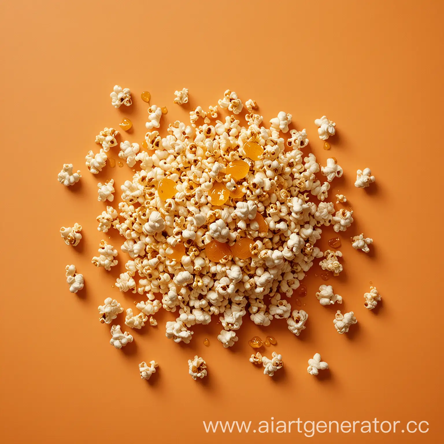 Golden-Popcorn-Drizzled-with-Honey-on-Vibrant-Orange-Background