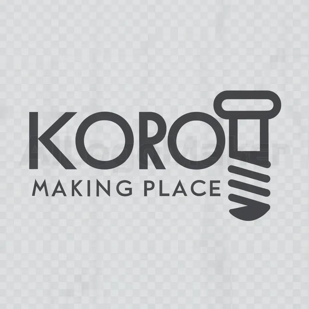 a logo design,with the text "Koro making place", main symbol:Screw,Moderate,clear background