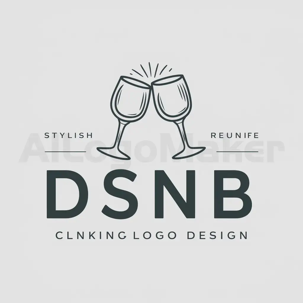 a logo design,with the text "DSNB", main symbol:glasses clinking,Moderate,clear background
