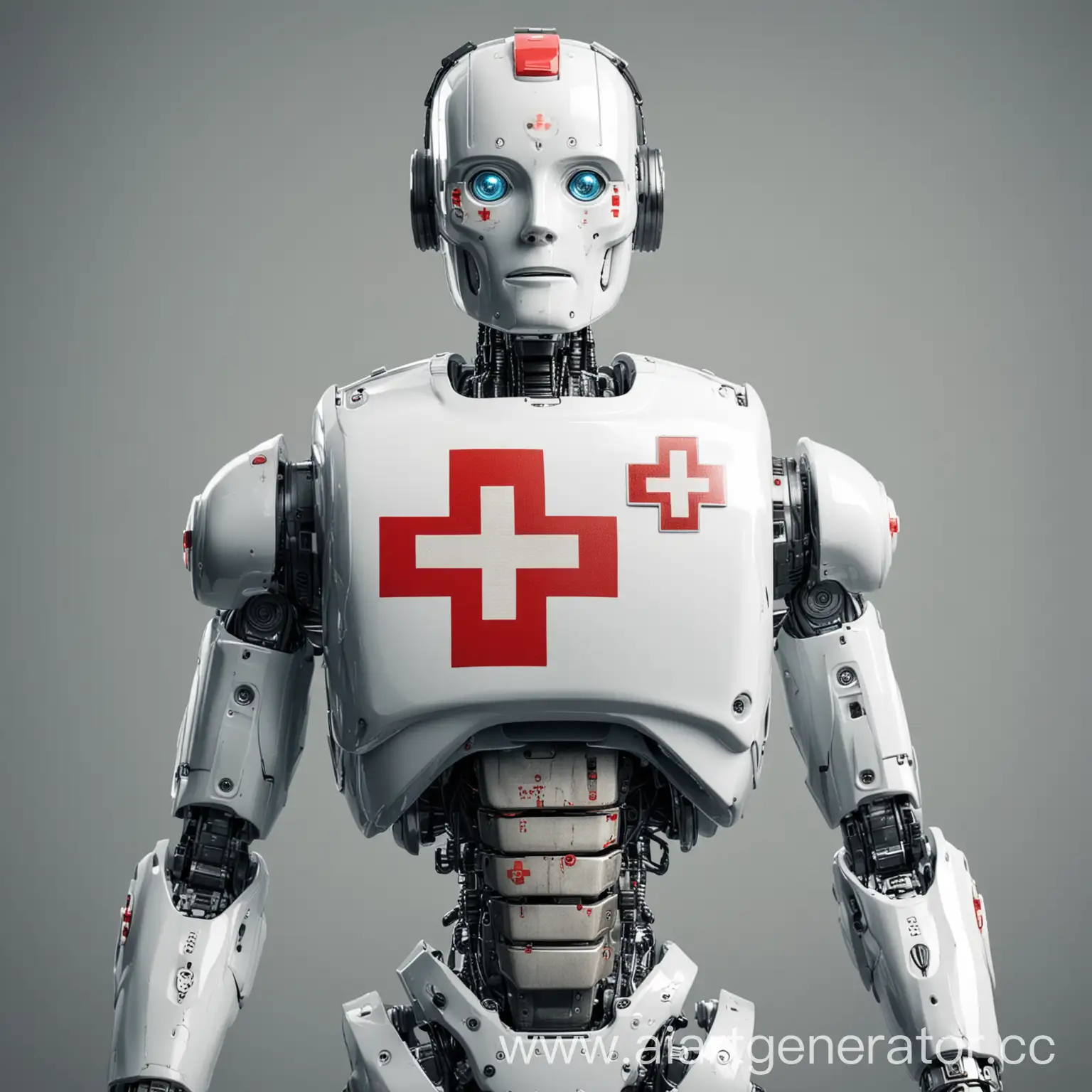 Robot-with-First-Aid-Emblem-Automated-Medic-Assistant