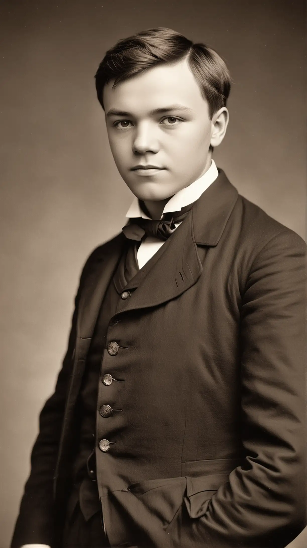 Andrew Carnegie Teenage Portrait in Monochrome