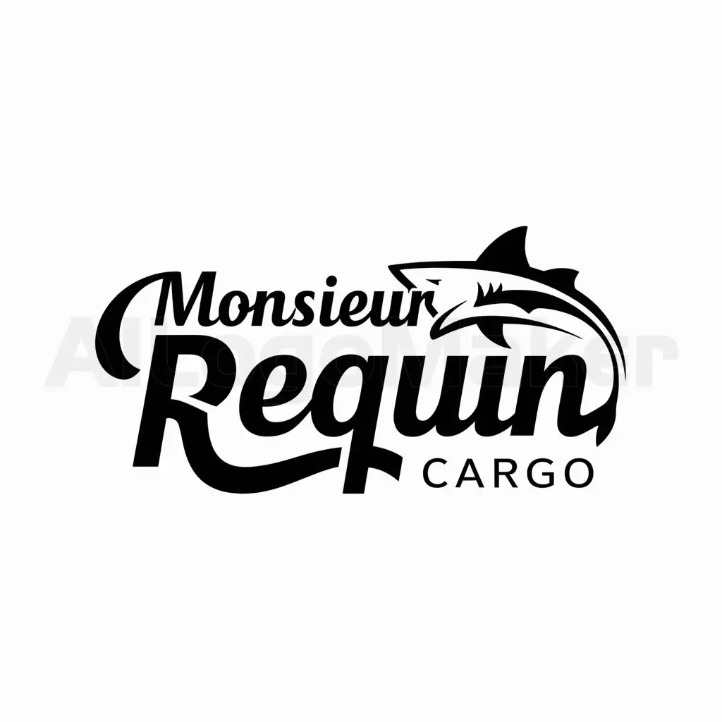 a logo design,with the text "Monsieur Requin", main symbol:Shark,complex,be used in cargo transportations industry,clear background