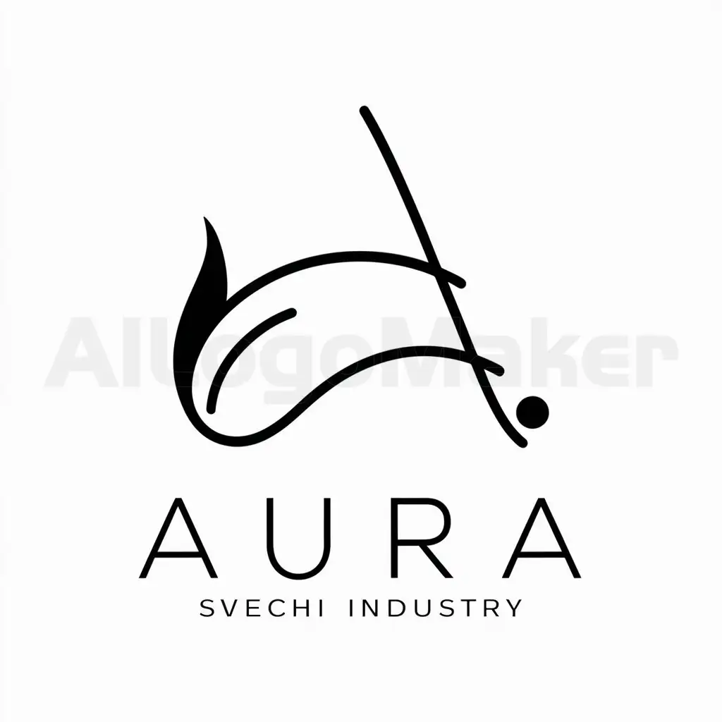 a logo design,with the text "aura", main symbol:svecha,Minimalistic,be used in svechi industry,clear background