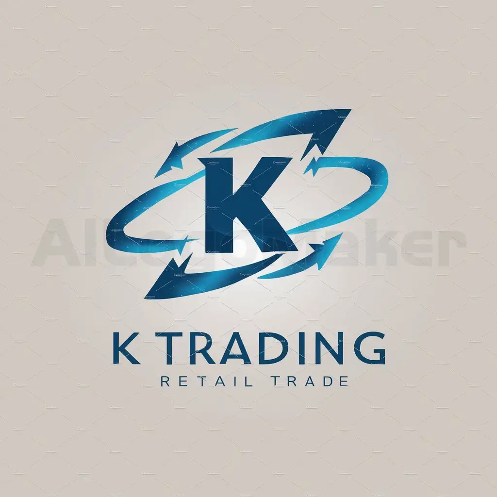 a logo design,with the text "K Trading", main symbol:The Galaxy with the international trade or export symbol in the Center.,complex,be used in Retail industry,clear background