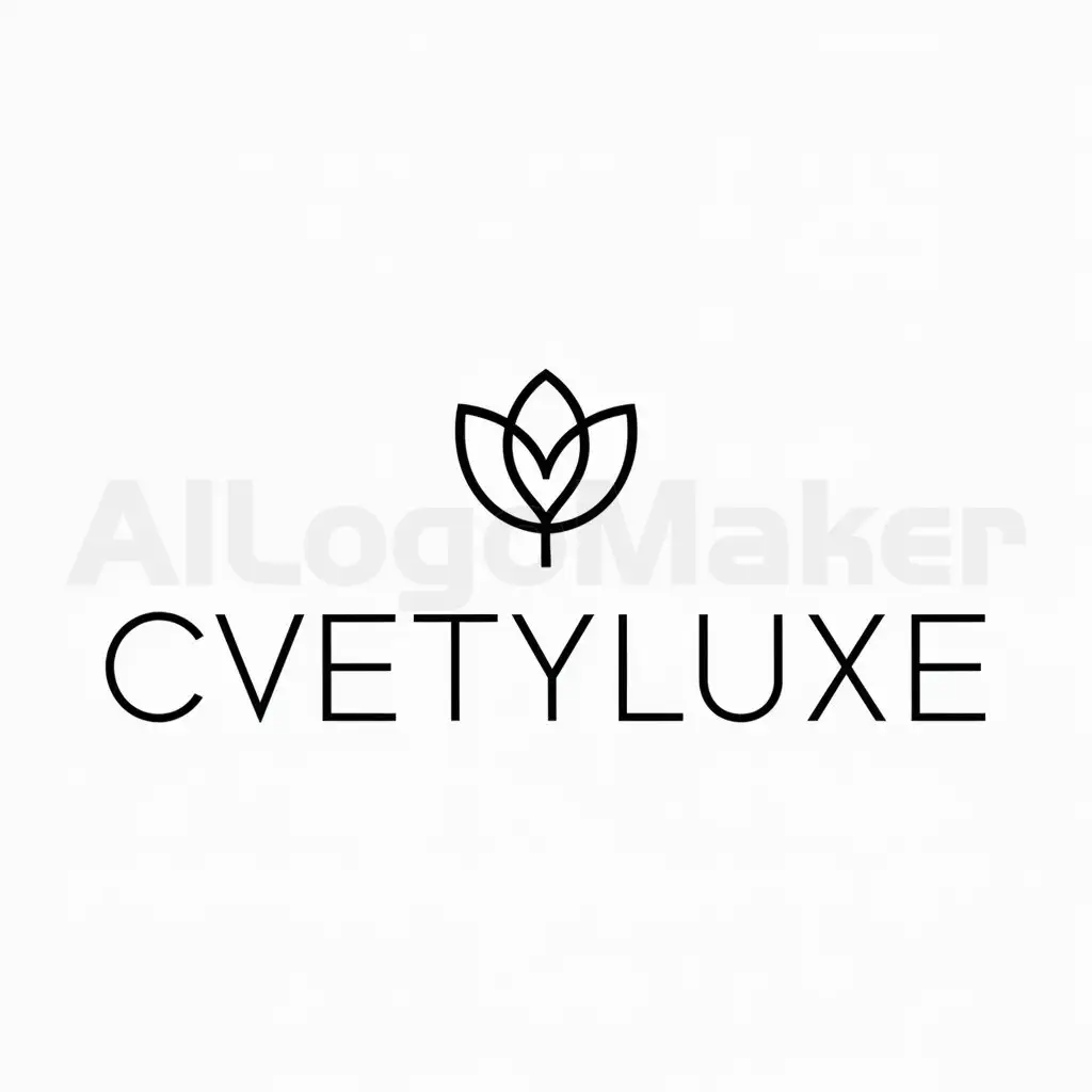 a logo design,with the text "cvetyluxe", main symbol:tsvetok,Minimalistic,clear background