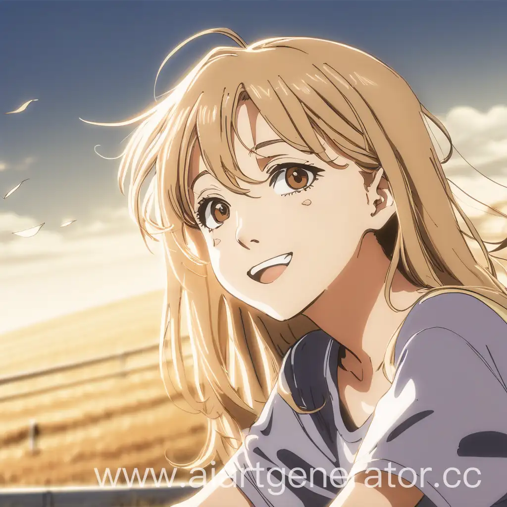 Teenage-Girl-Smiling-Sideways-with-Windswept-Blond-Hair-Anime-Style-Portrait