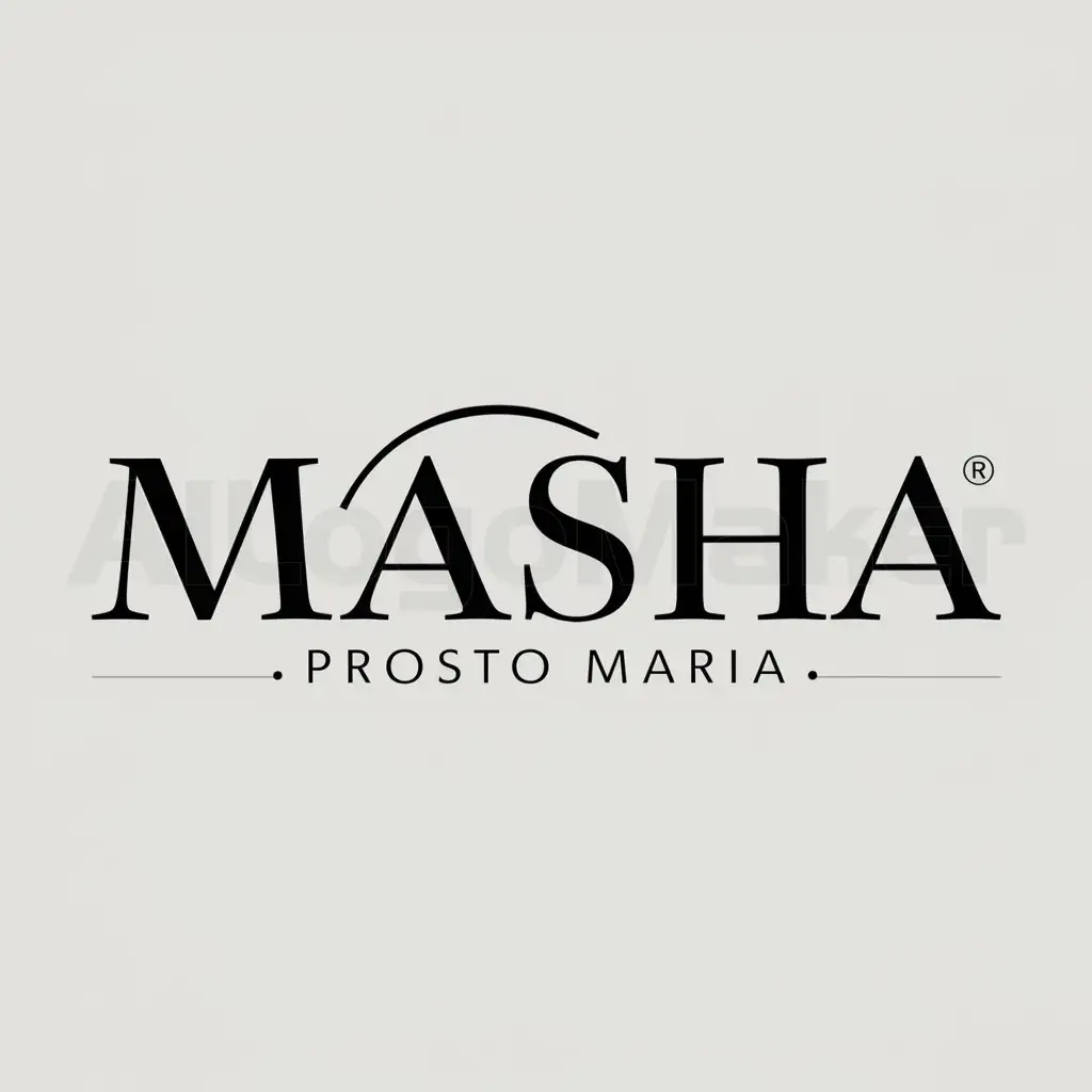 a logo design,with the text "masha", main symbol:prosto Maria,Moderate,clear background