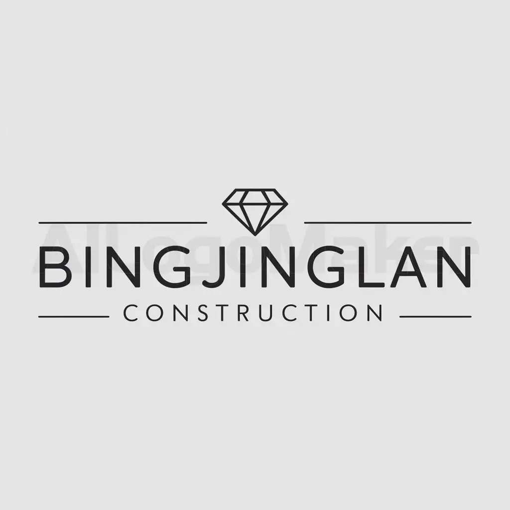 a logo design,with the text "Bingjinglan", main symbol:water crystal diamond,Moderate,be used in Construction industry,clear background