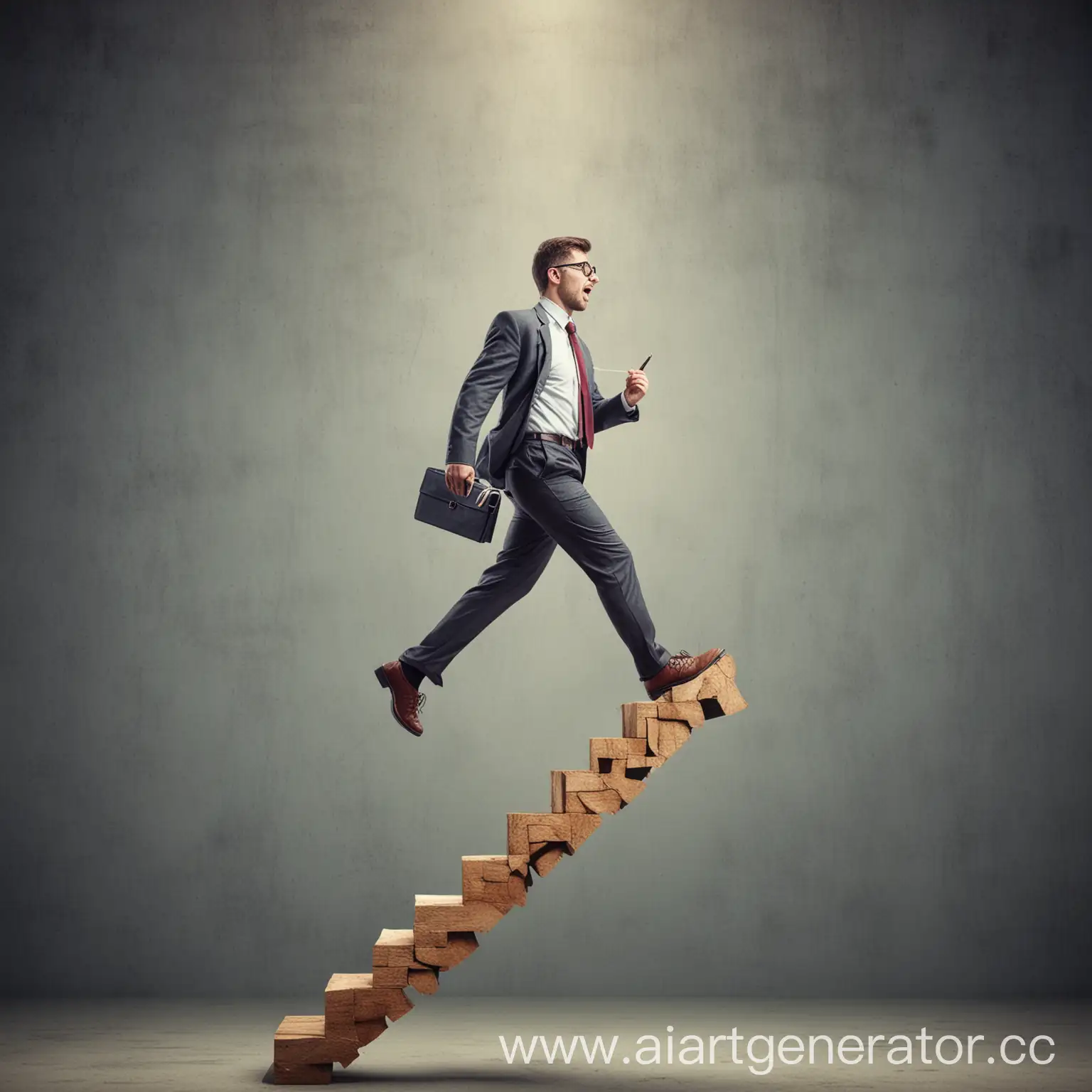 Accountant-Climbing-Career-Ladder-Symbol-of-Growth-and-Aspiration