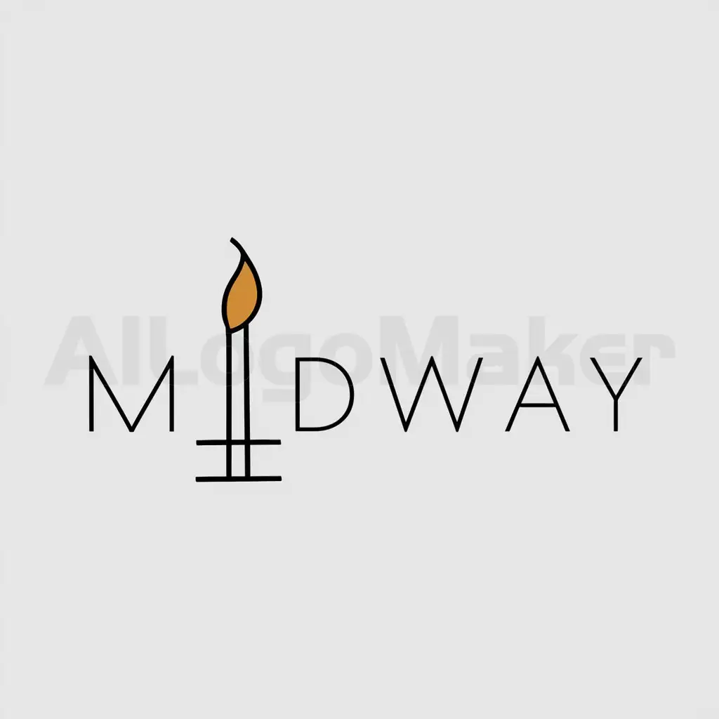 a logo design,with the text "Midway", main symbol:Svecha,Minimalistic,clear background