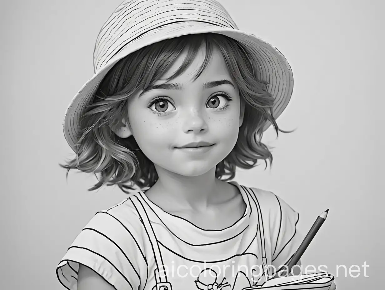 summer vacations, Coloring Page, black and white, line art, white background, Simplicity, Ample White Space. The background of the coloring page is plain white to make it easy for young children to color within the lines. The outlines of all the subjects are easy to distinguish, making it simple for kids to color without too much difficulty