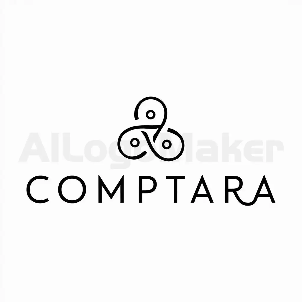 a logo design,with the text "CompTara, etc…", main symbol:triskel,Minimalistic,be used in Finance industry,clear background