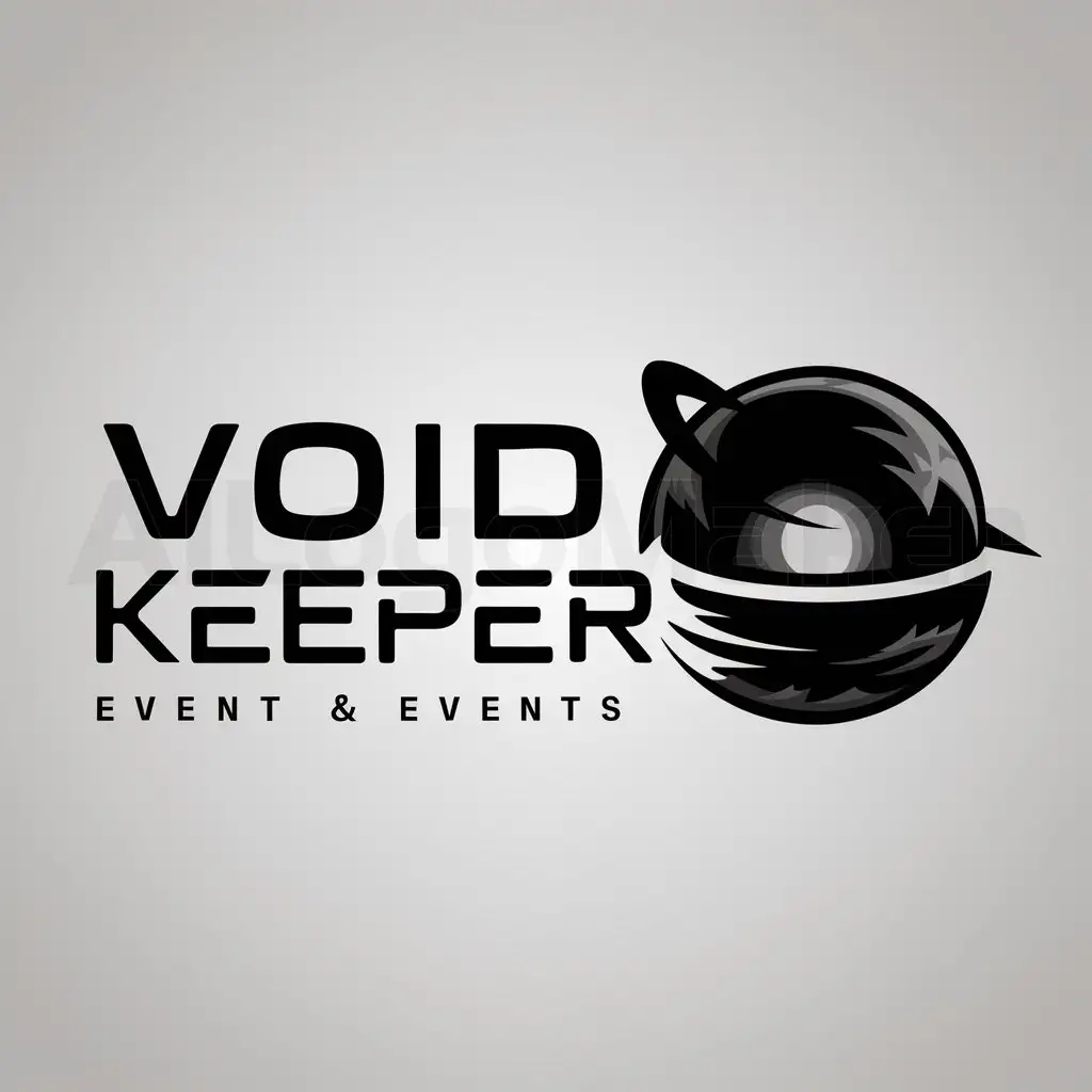 a logo design,with the text "Void Keeper", main symbol:planet/immerse/collapse,Moderate,be used in Events industry,clear background