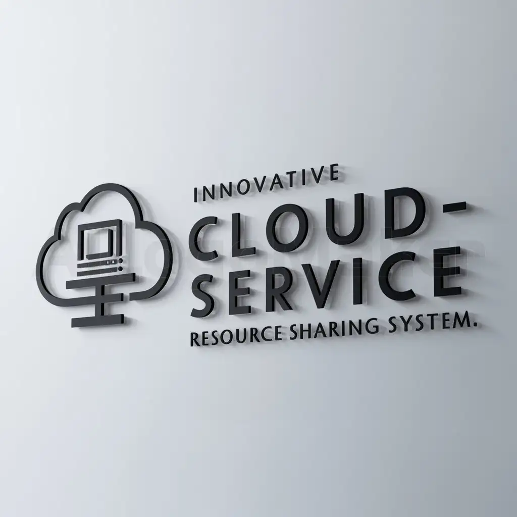 a logo design,with the text "community-level cloud service facilities: innovative multi-user resource sharing system", main symbol:computer,Moderate,be used in Internet industry,clear background