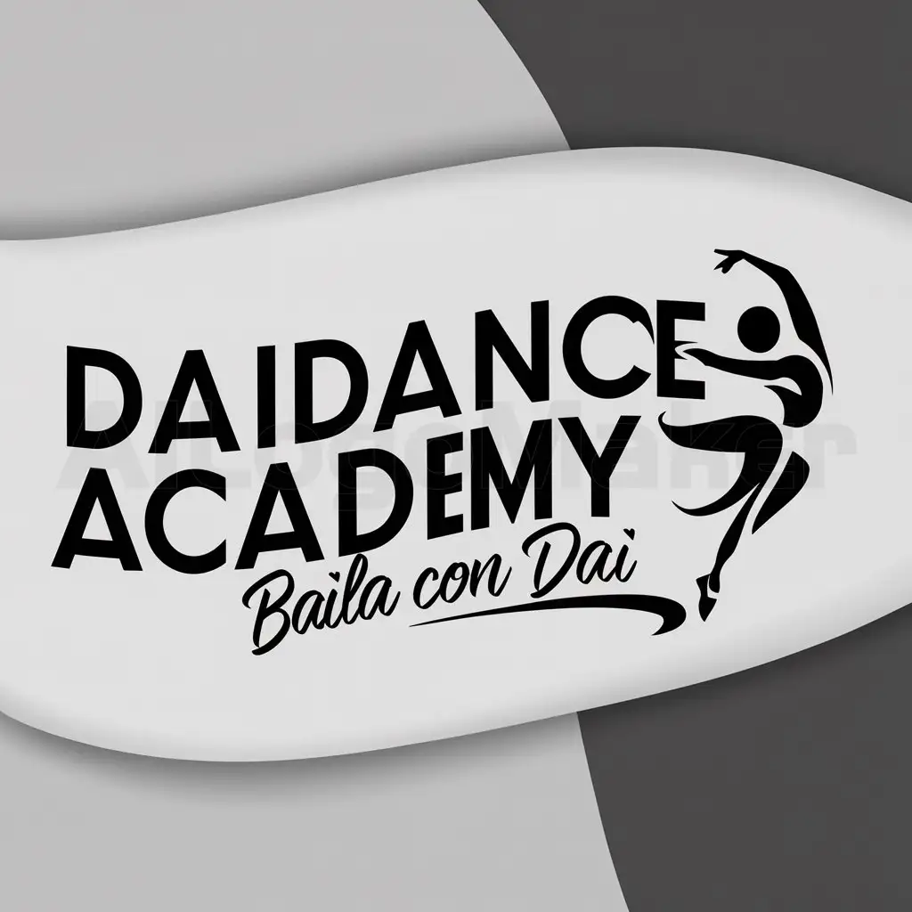 a logo design,with the text "DaiDance Academy: baila con Dai", main symbol:baile,complex,clear background