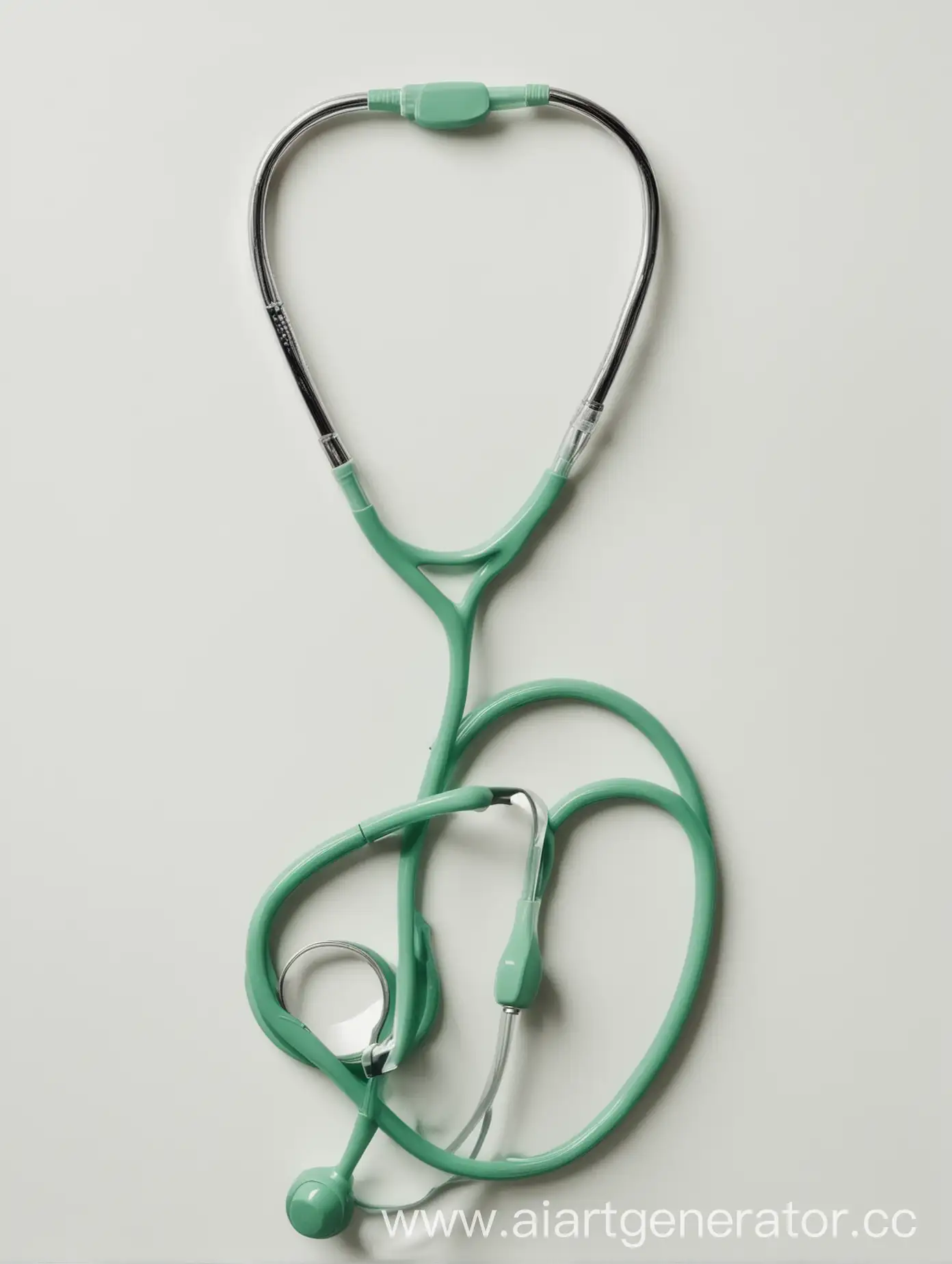 Bright-LightGreen-Stethoscope-on-Clean-White-Background