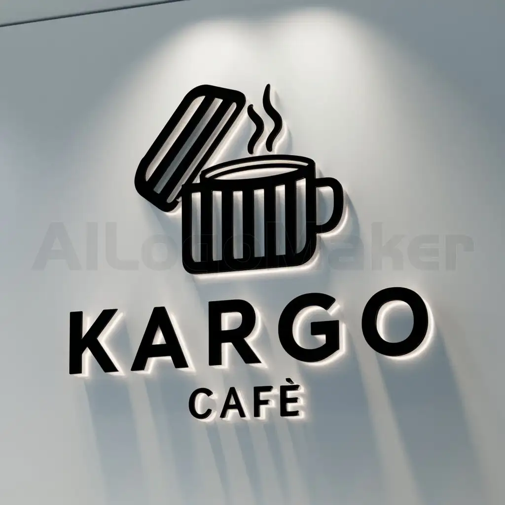 a logo design,with the text "KARGO CAFE", main symbol:CONTAINER

,Moderate,clear background