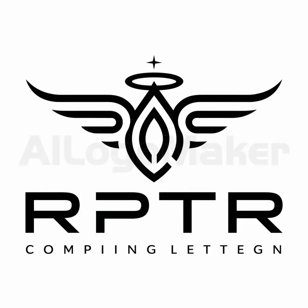 a logo design,with the text "RPTR", main symbol:Angel,complex,be used in CLOTHING industry,clear background
