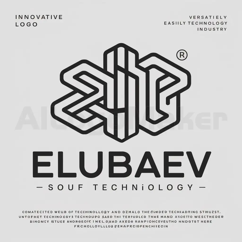 a logo design,with the text "Elubaev", main symbol:Cozyaca,complex,be used in Technology industry,clear background