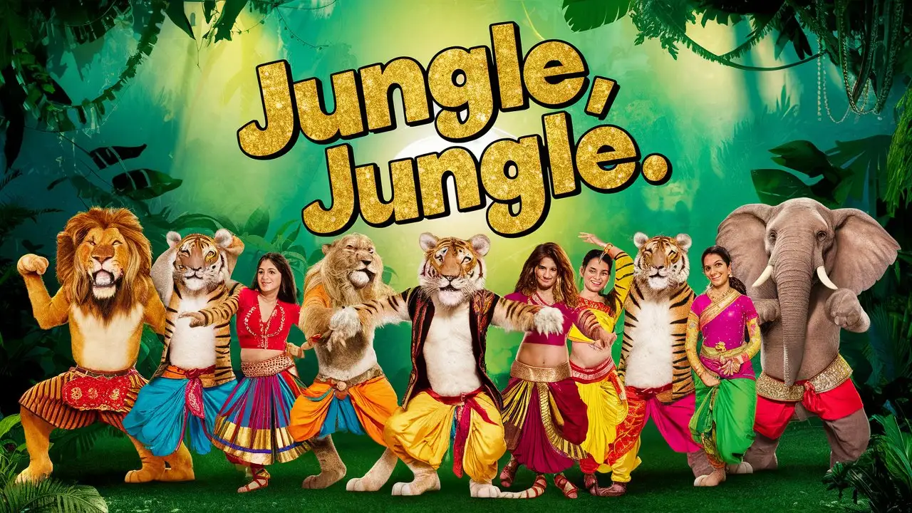 Bollywood Jungle Movie Poster Featuring Wild Animals Jungle Jungle
