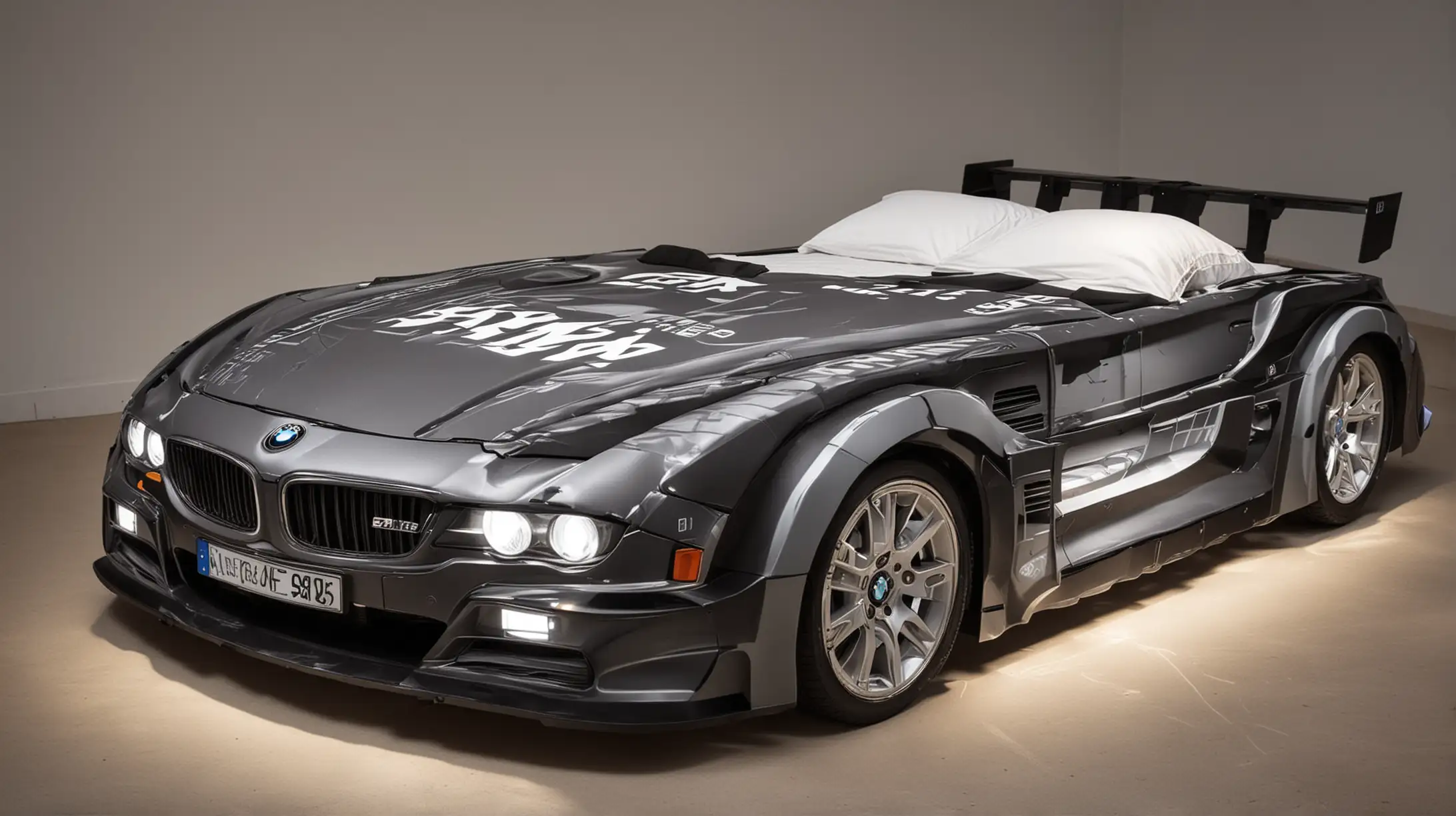 Luxurious BMW CarShaped Double Bed with Headlights