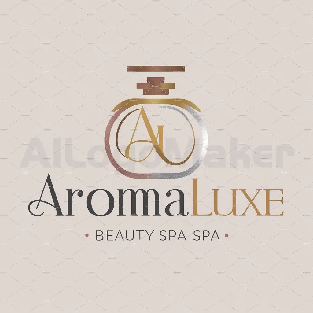 a logo design,with the text "Aromaluxe", main symbol:parfume and letter A and L, then add fancy colors,Moderate,be used in Beauty Spa industry,clear background