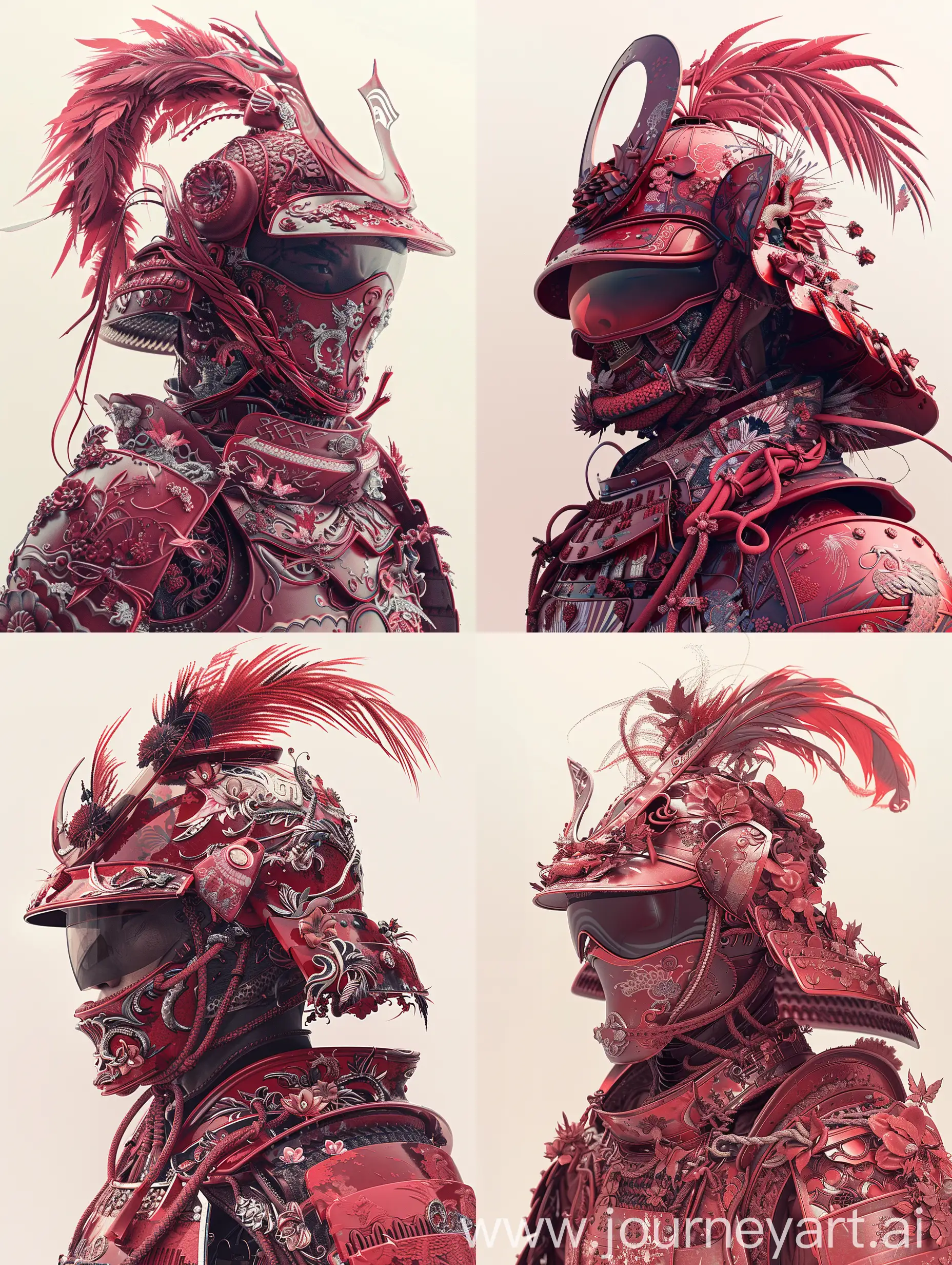 Elaborate-Red-Samurai-Warrior-in-Ornate-Armor