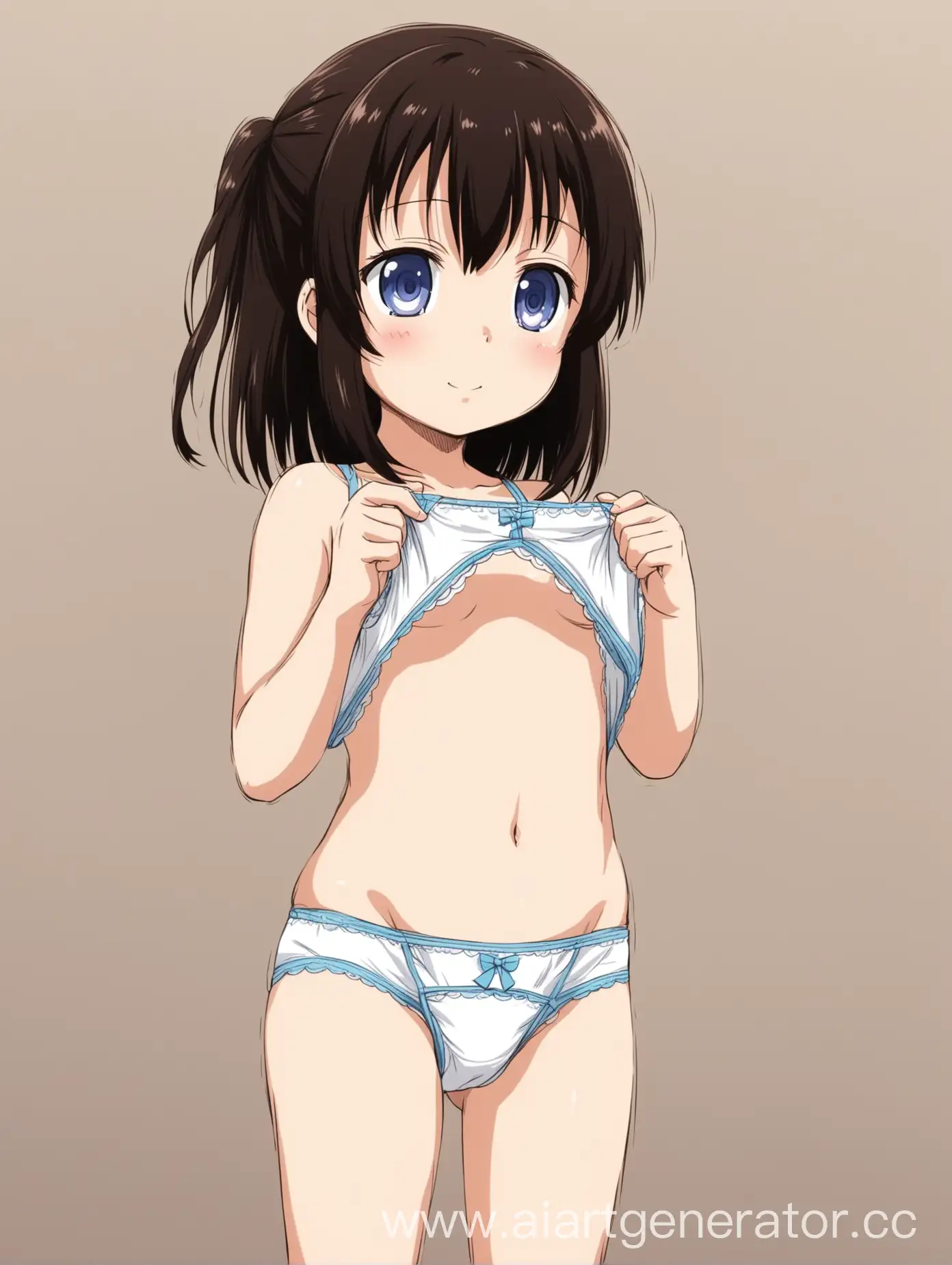 Cute little anime girl showing her panty 