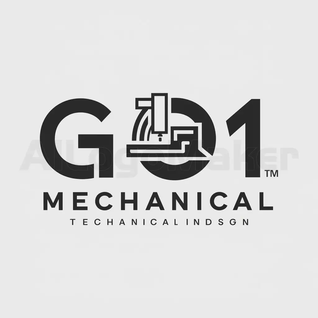 a logo design,with the text "G01", main symbol:CNC,Moderate,be used in mechanical industry,clear background