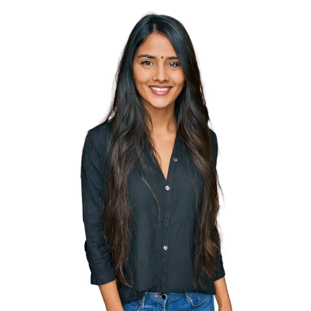 indian woman with long hair 