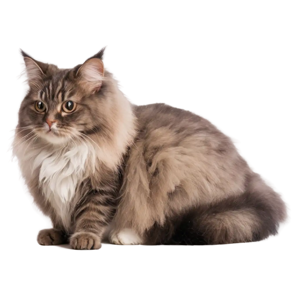 Adorable-Fluffy-Cat-PNG-Captivating-Image-of-a-Sideways-Sitting-Cat-Engaged-with-a-Toy